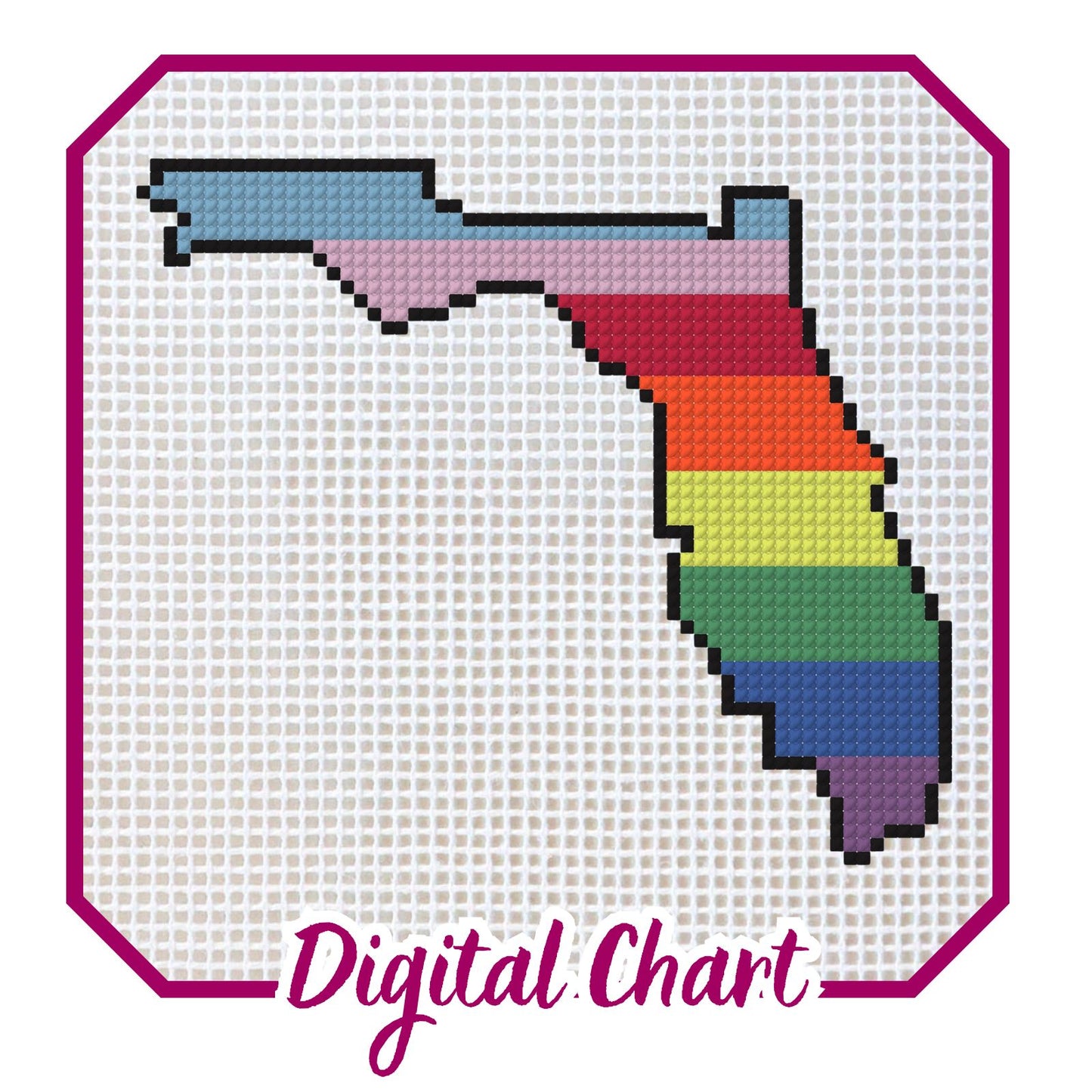 Florida Pride Needlepoint Digital Chart