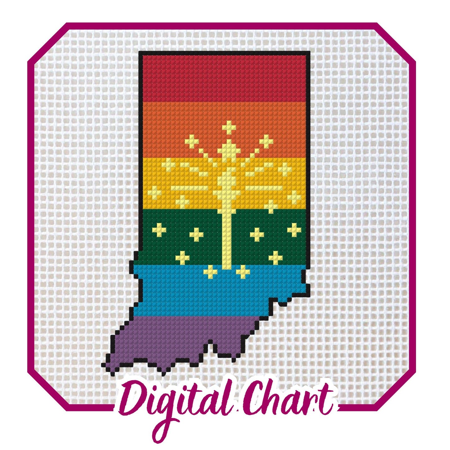 Indiana Pride Needlepoint Digital Chart