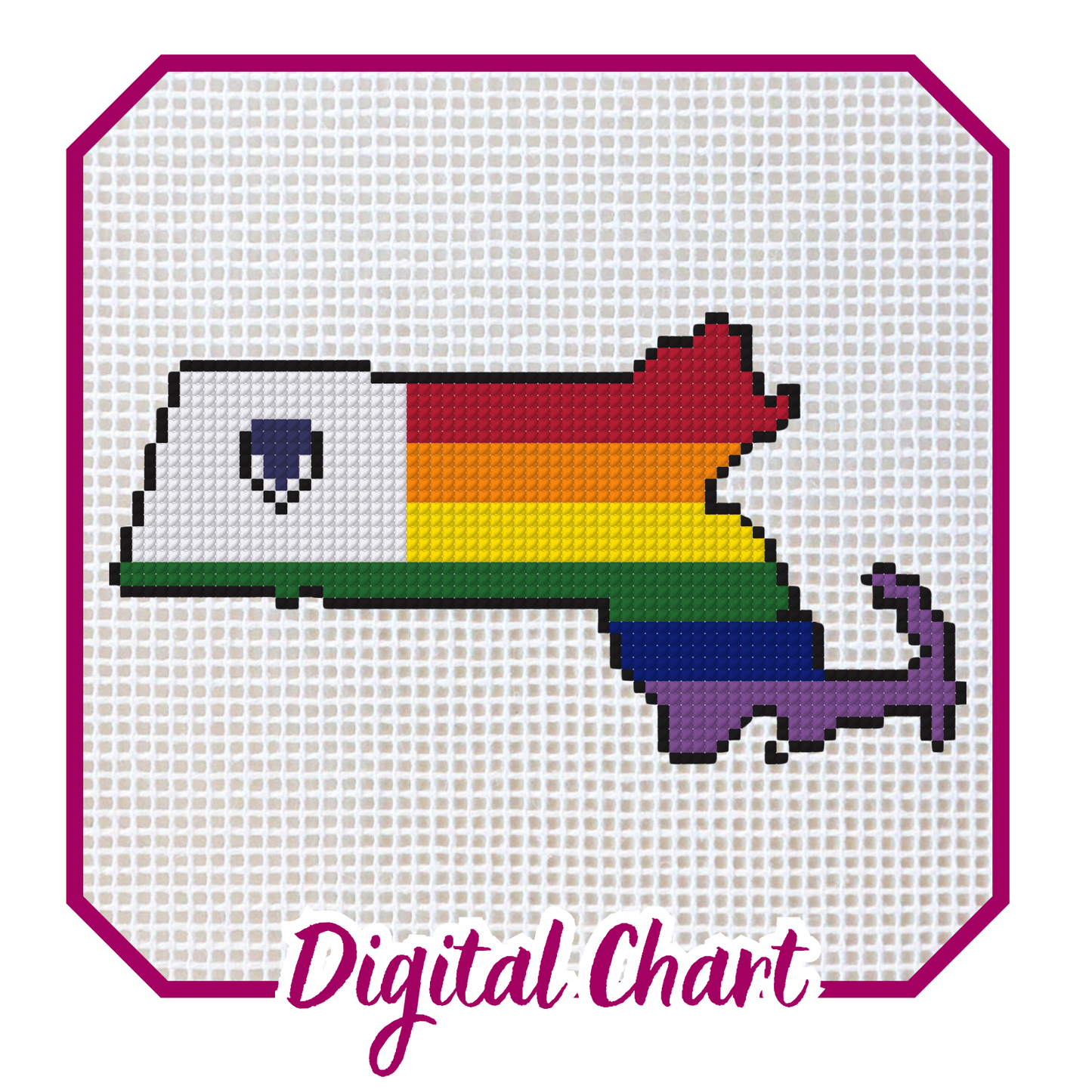 Massachusetts Pride Needlepoint Digital Chart