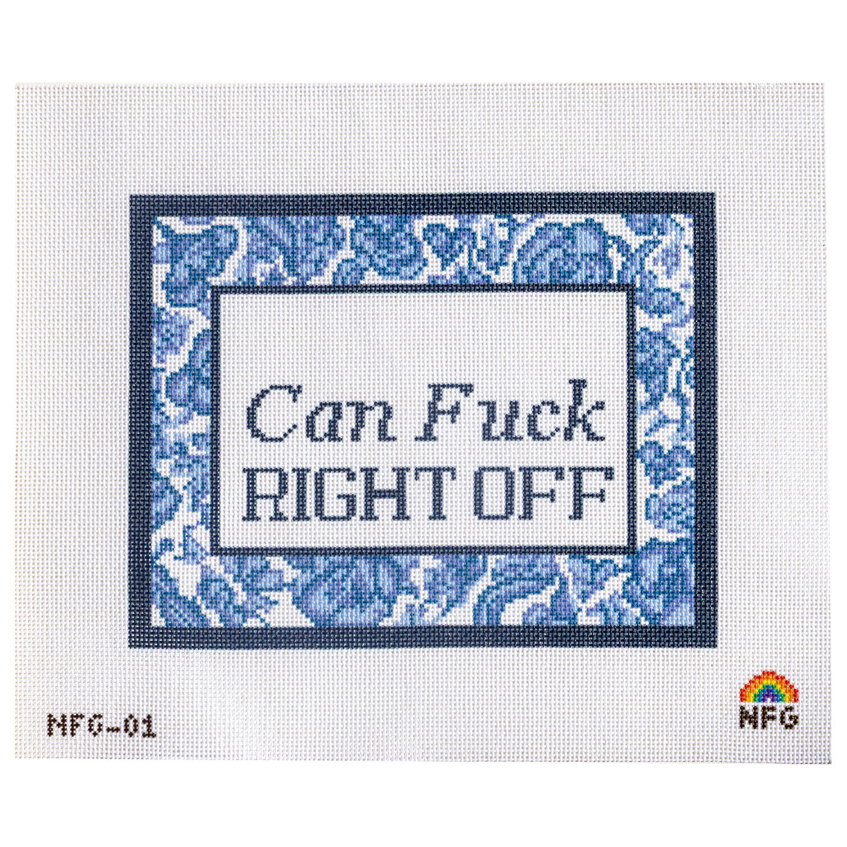 F You Chinoiserie Needlepoint Canvas