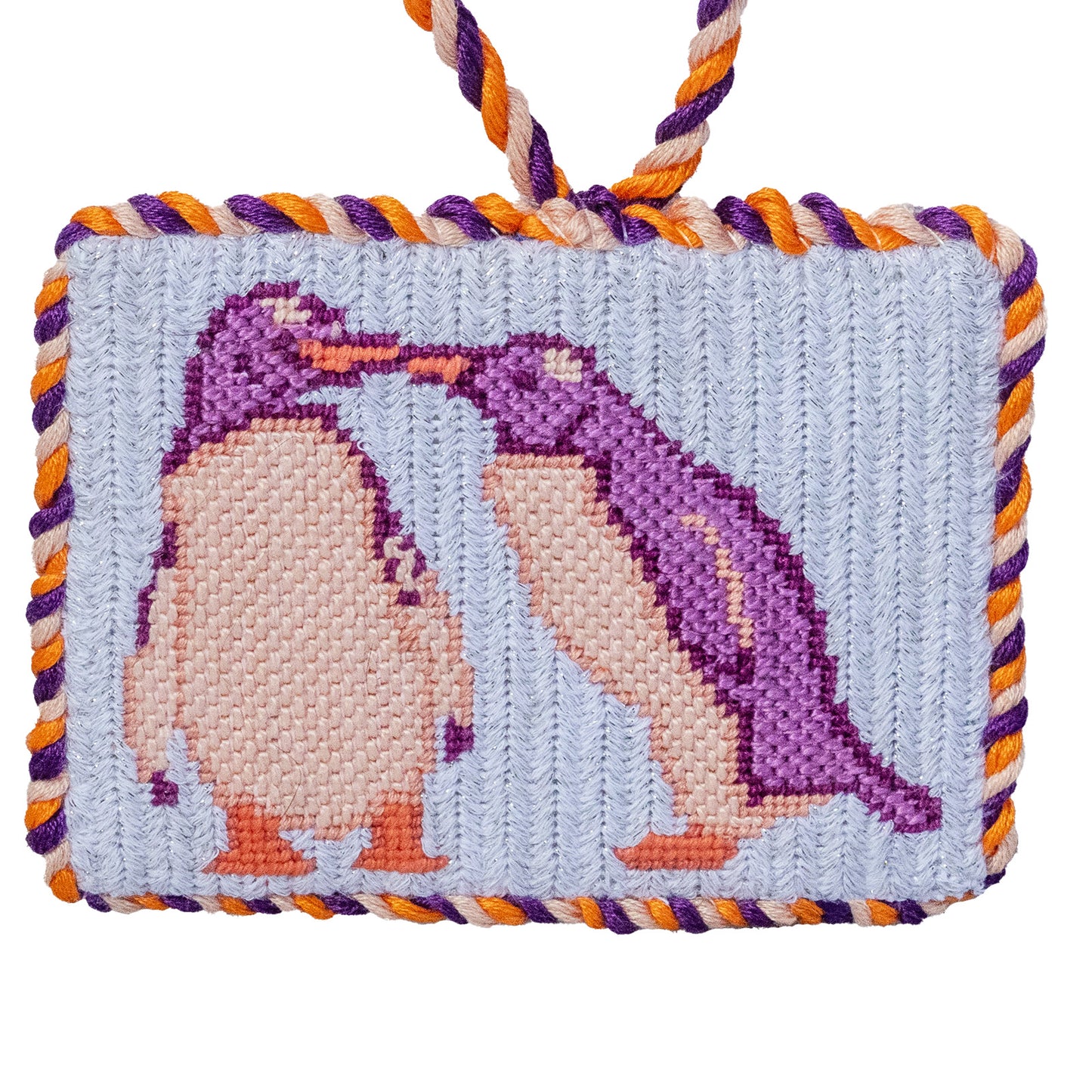 Kissing Penguins Cute Valentines Needlepoint Canvas