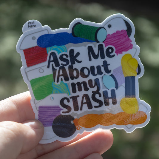 Ask Me About My Stash - Needlepoint Threads Sticker - Wholesale