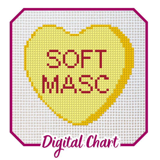 Soft Masc Candy Heart Needlepoint Chart