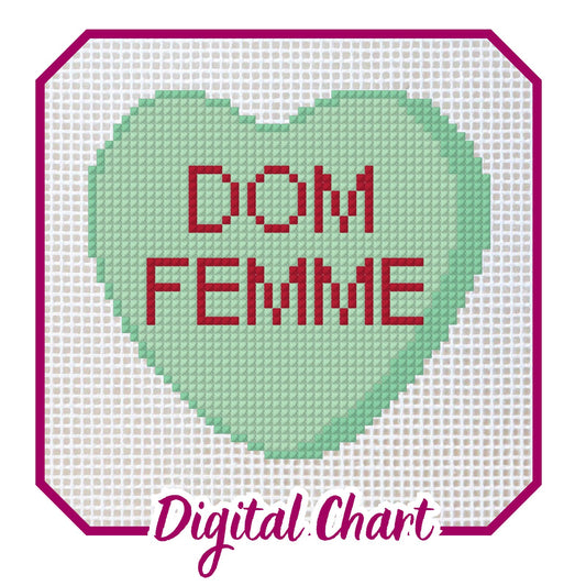 Dom Femme Candy Heart Needlepoint Chart