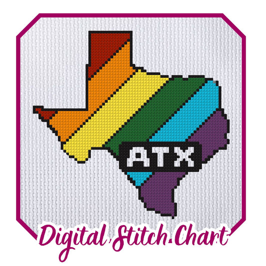 Austin Texas Pride Needlepoint Stitch Chart