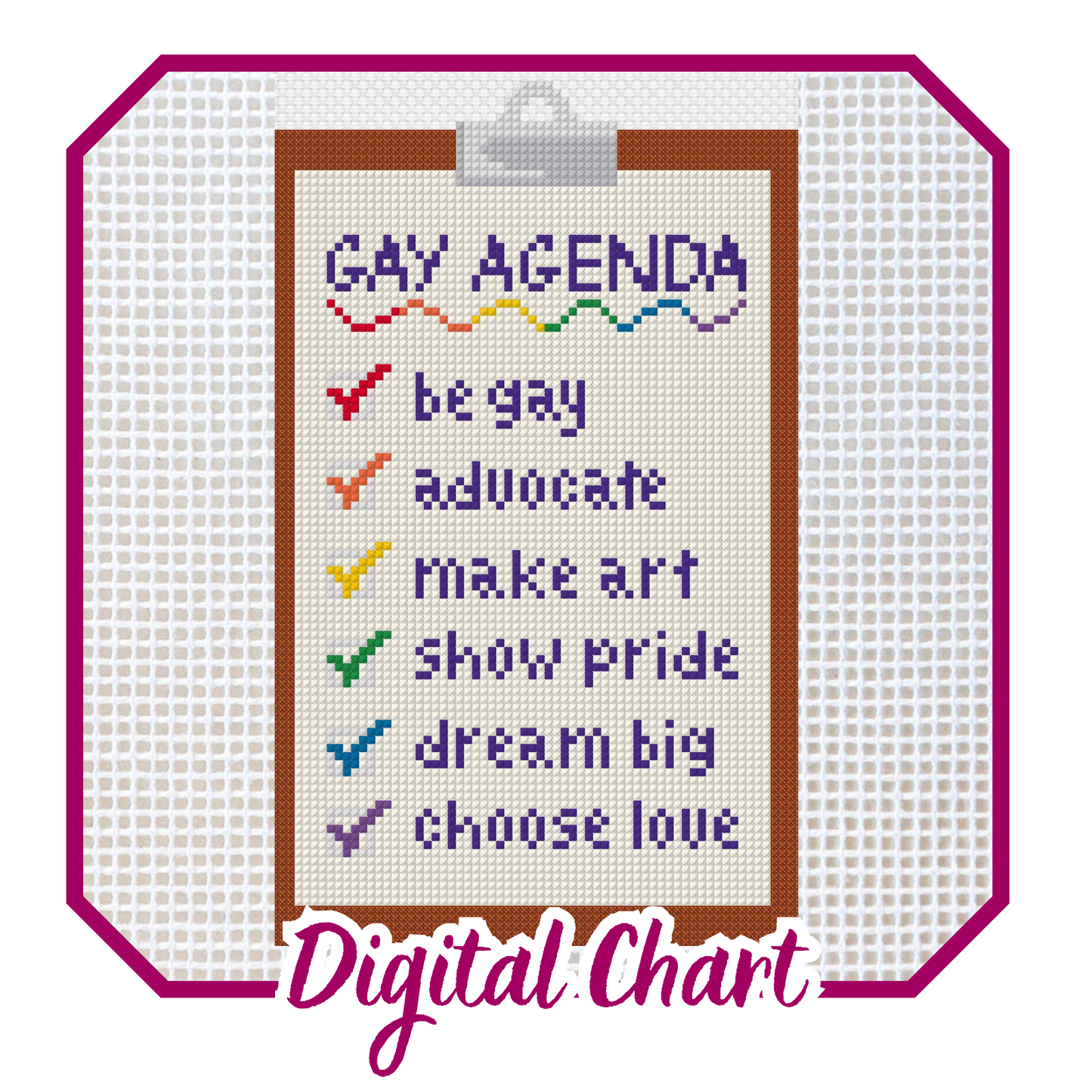 The Gay Agenda Needlepoint Digital Chart