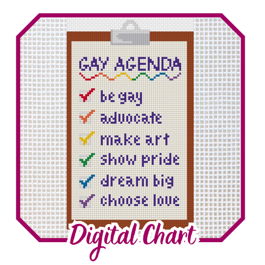 The Gay Agenda Needlepoint Digital Chart
