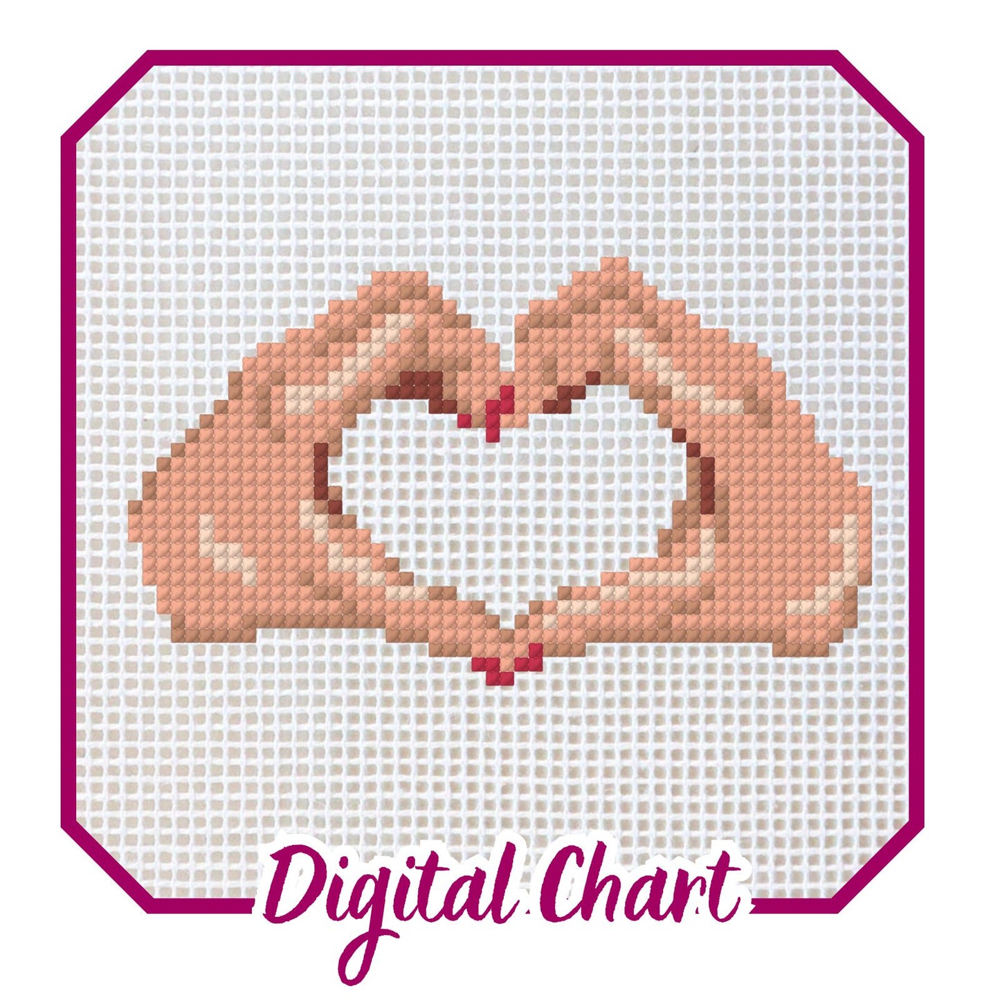 Heart Hands Needlepoint Digital Chart