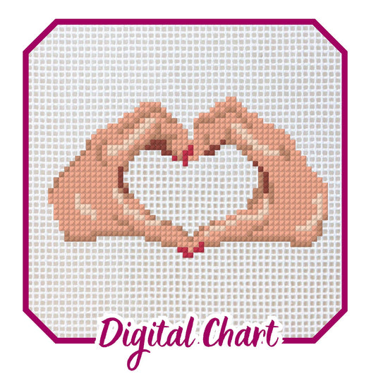 Heart Hands Needlepoint Digital Chart
