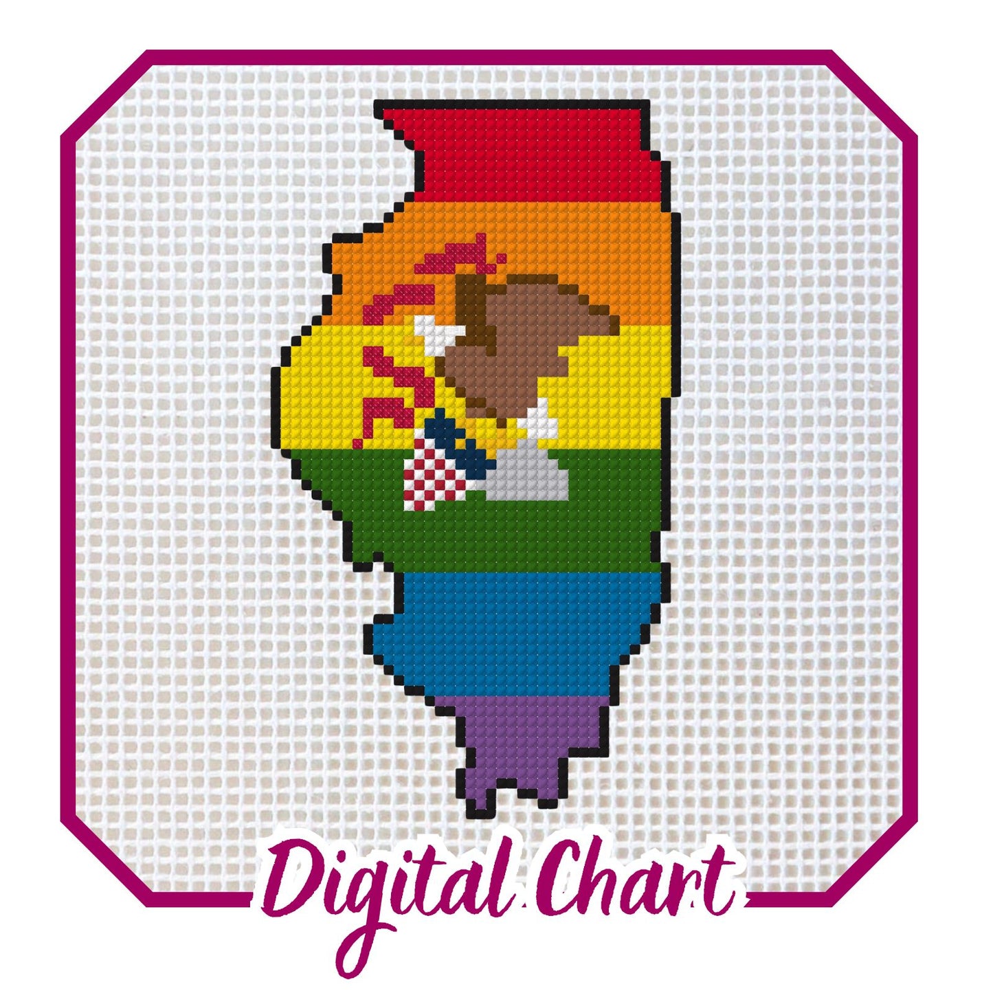 Illinois Pride Needlepoint Digital Chart