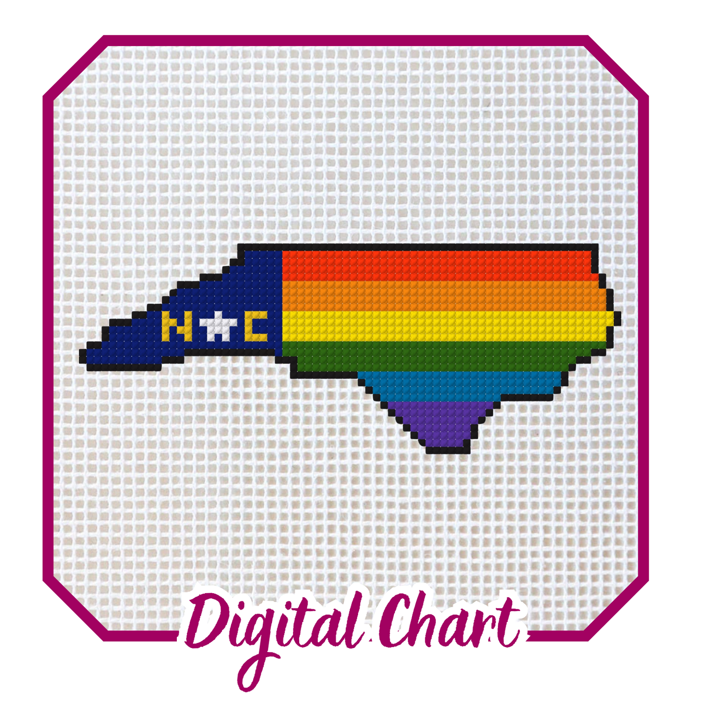 North Carolina Pride Needlepoint Digital Chart