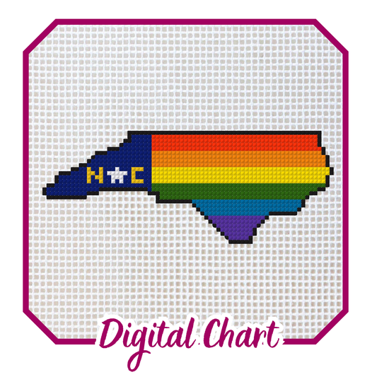 North Carolina Pride Needlepoint Digital Chart