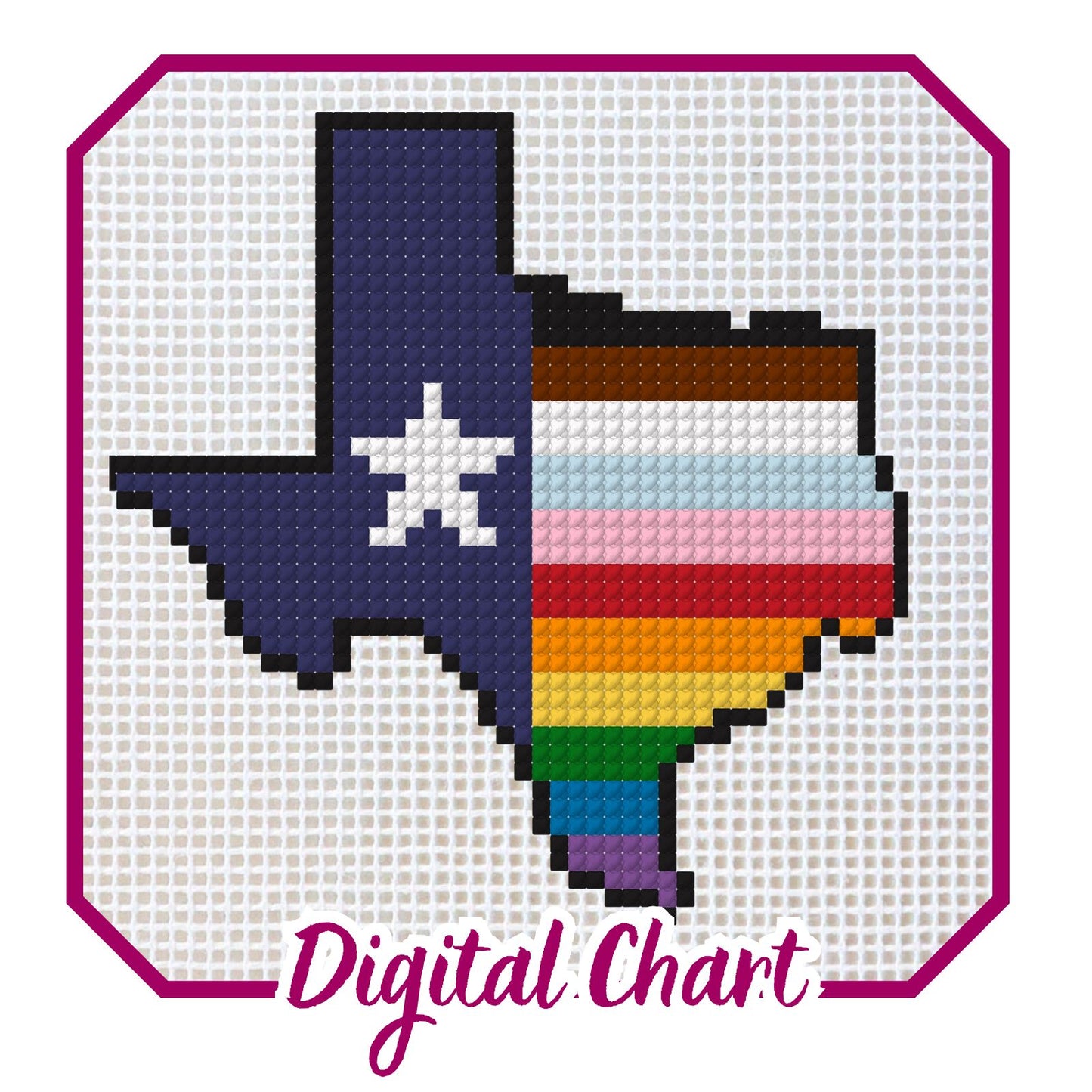 Texas Pride Needlepoint Digital Chart