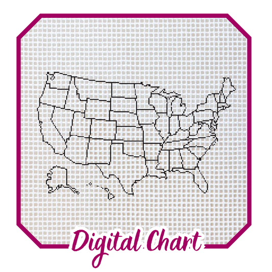 United States Map Needlepoint Digital Chart