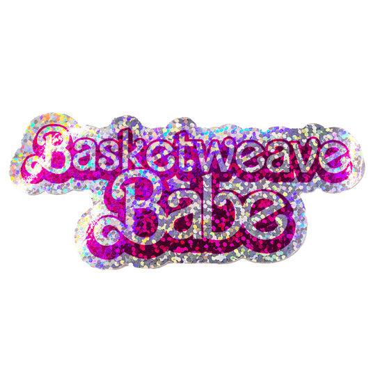 Glitter Basketweave Babe - Needlepoint Sticker
