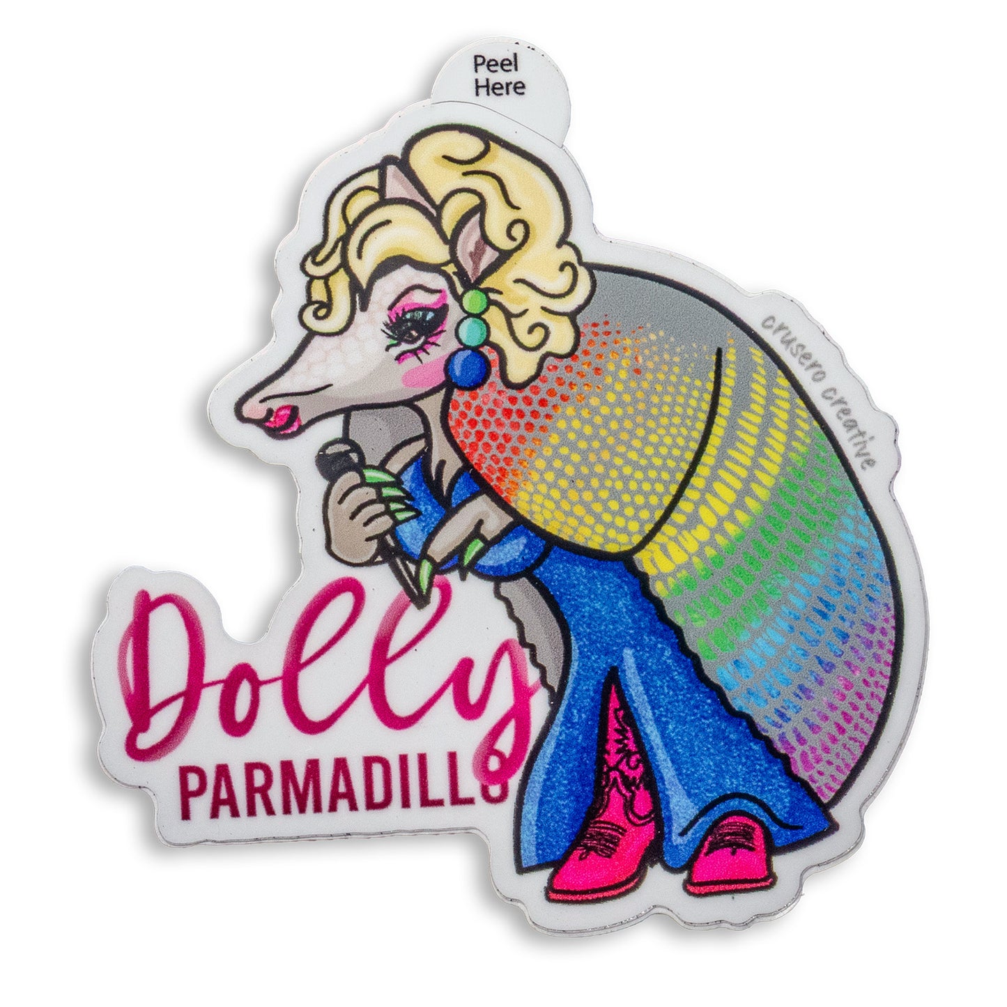 Dolly Parmadillo - Funny Pride Texas Sticker