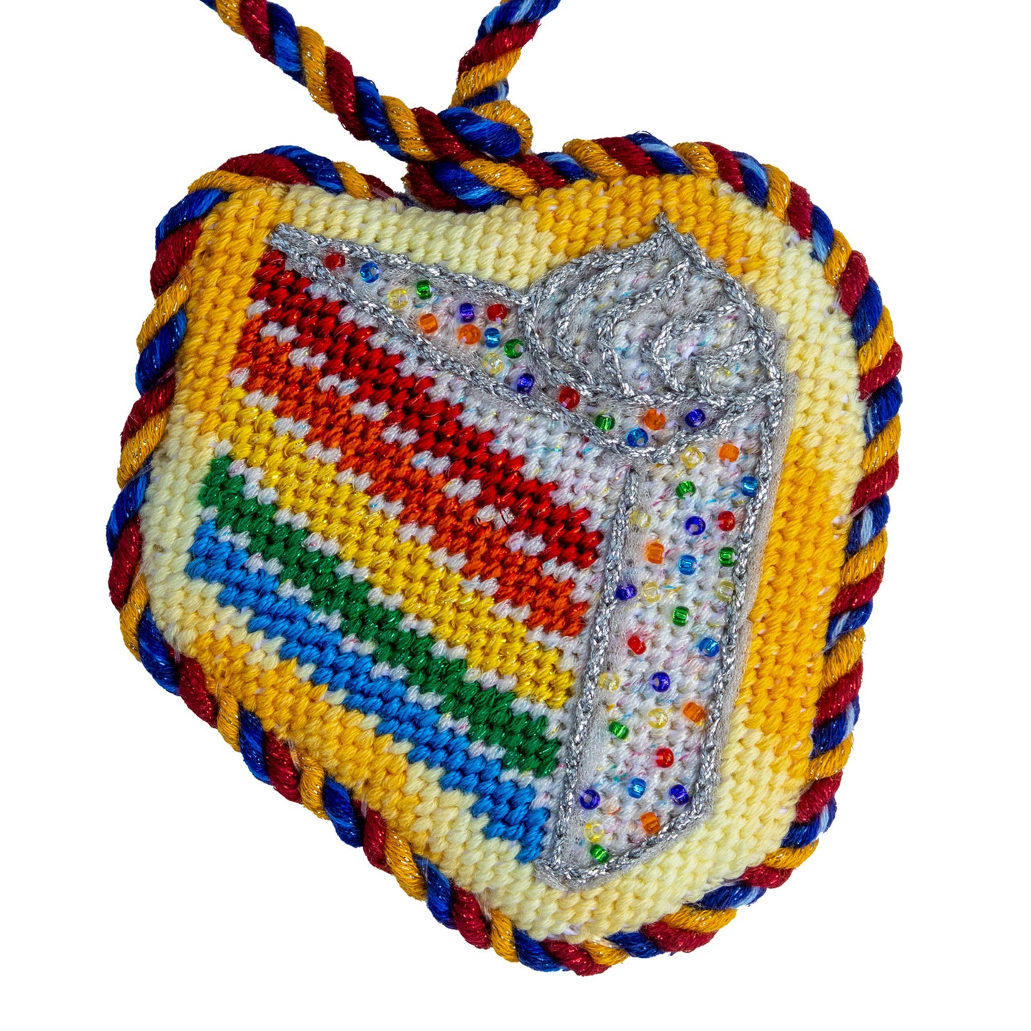 Rainbow Cake Slice Needlepoint Canvas